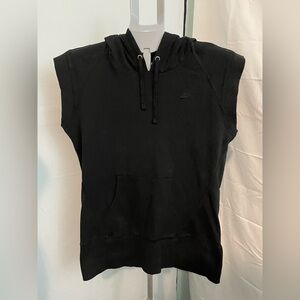 Nike Vintage Y2K Sleeveless‎ Hooded Sweatshirt Black Workout Size M